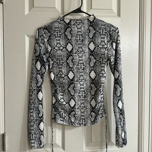 Snake print open back top